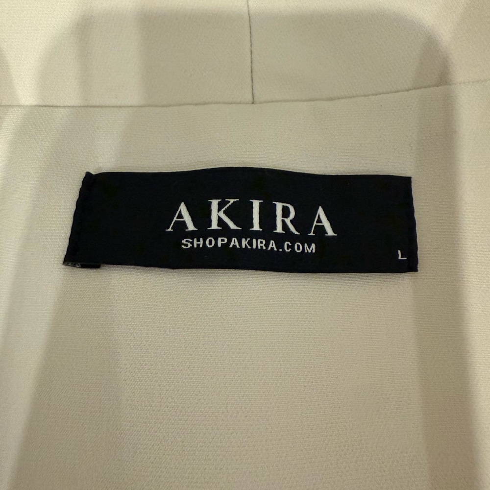AKIRA Cream Double-Breasted Blazer with Gold Buttons - Picture 6 of 6